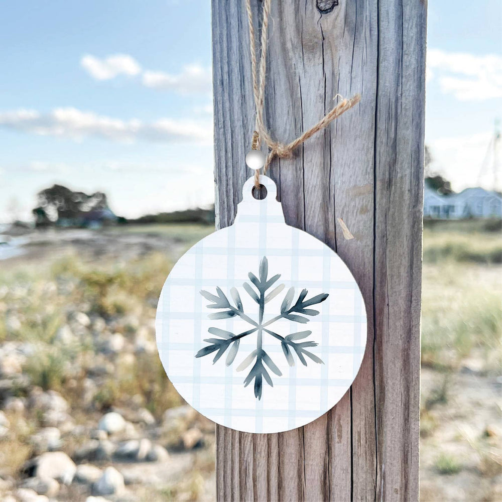 Snowflake Bulb Ornament Snowflake Wooden Christmas Ornament – Rustic Winter Decor Ornaments