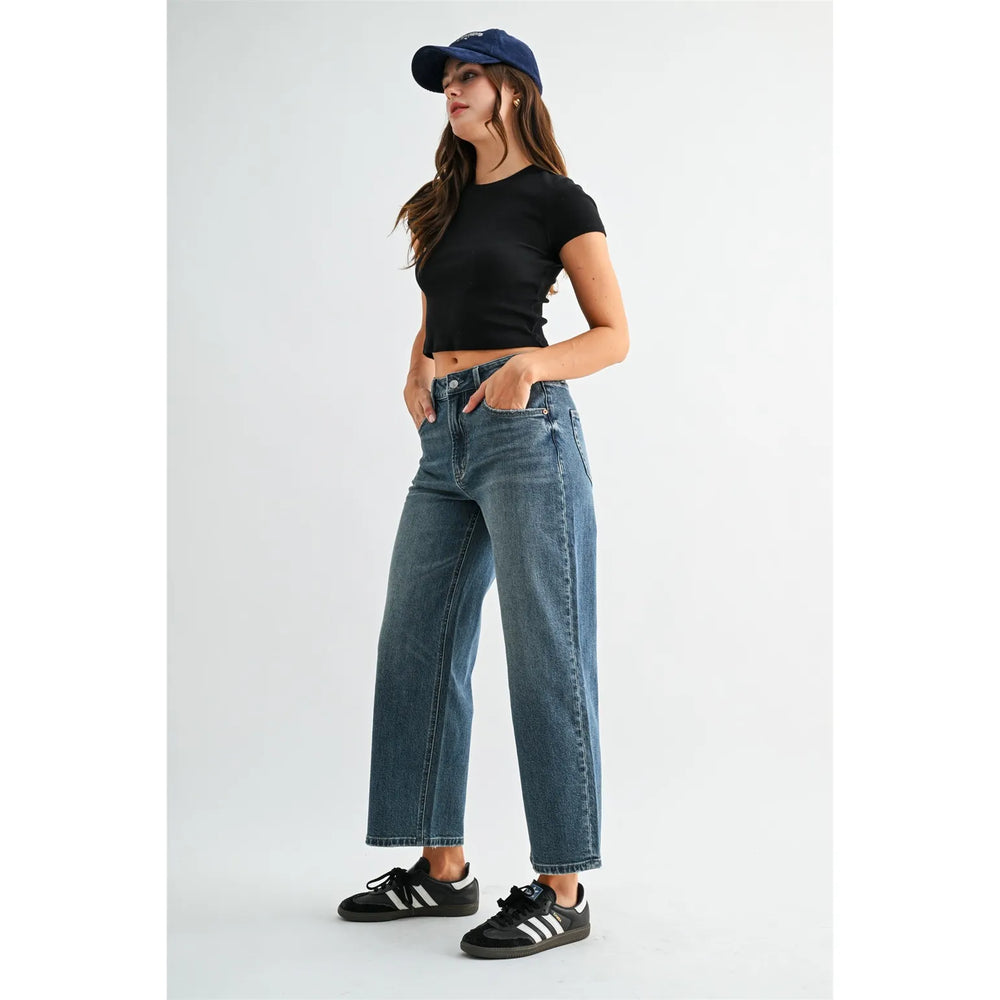 Mica Denim High-Rise Relaxed Straight Ankle Jeans Mica High-Rise Straight Ankle Jeans | The Red Owl Bottoms