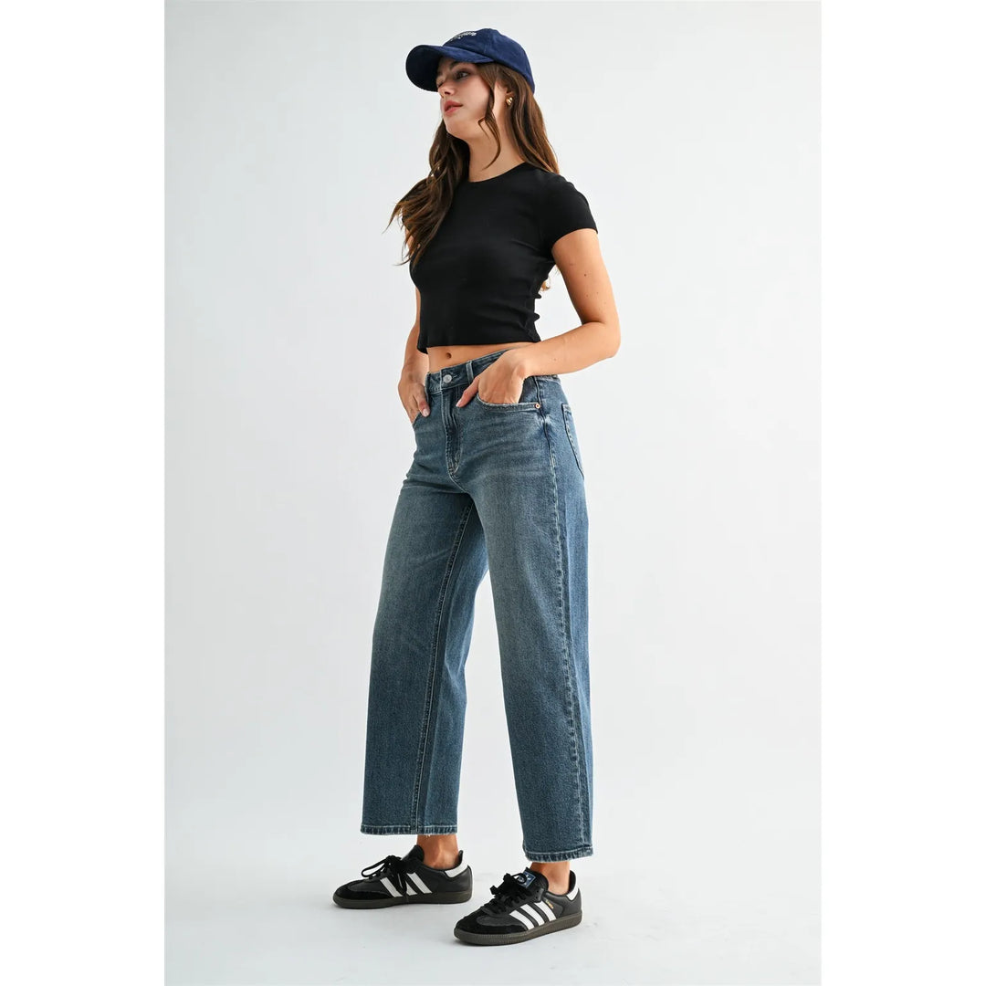 Mica Denim High-Rise Relaxed Straight Ankle Jeans Mica High-Rise Straight Ankle Jeans | The Red Owl Bottoms