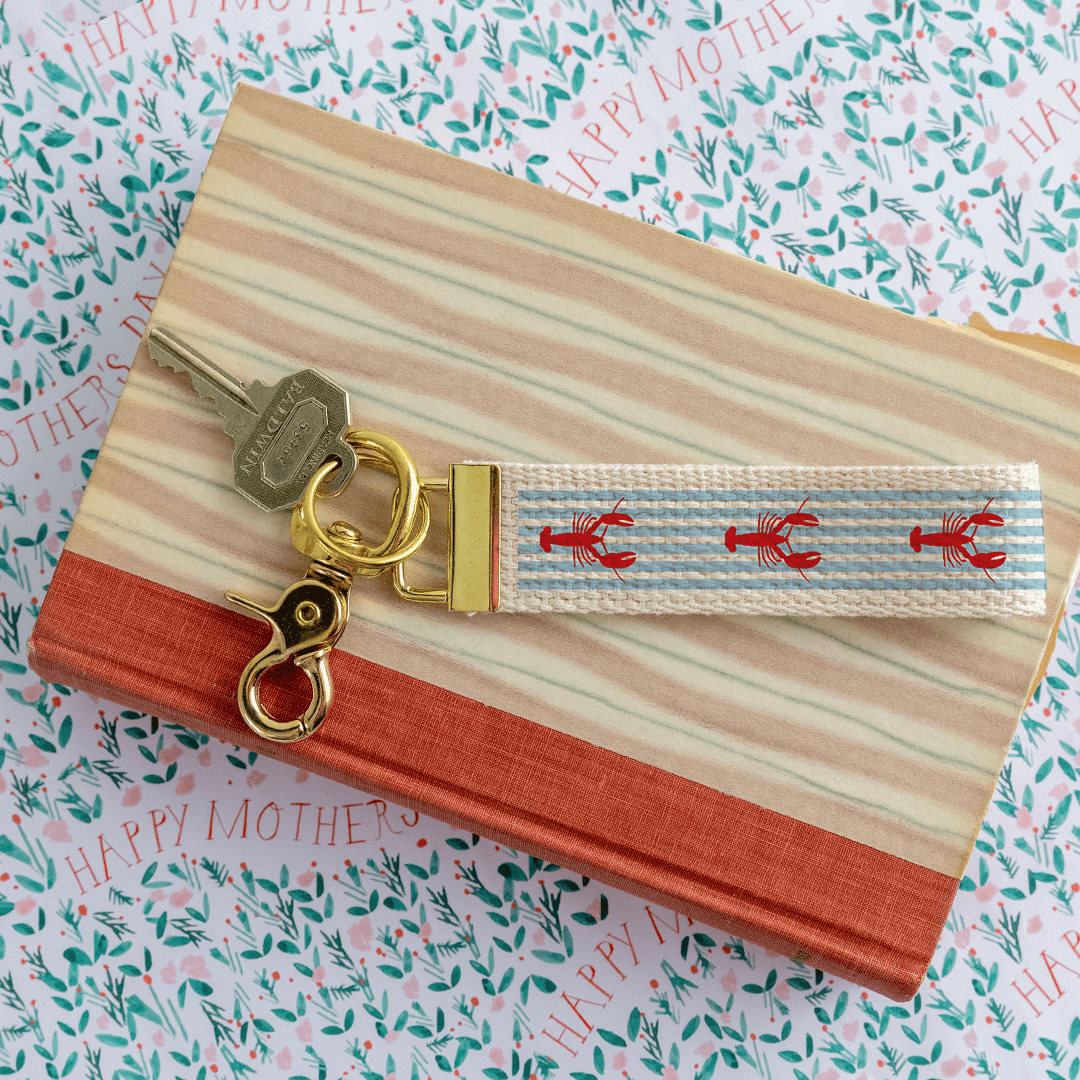 Lobster Blue Stripe Keychain