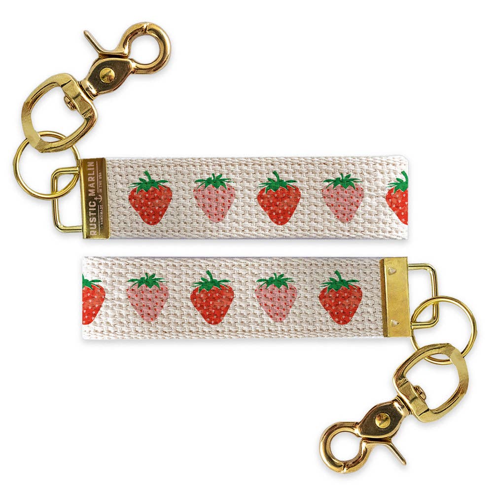 Pink Strawberry Keychain
