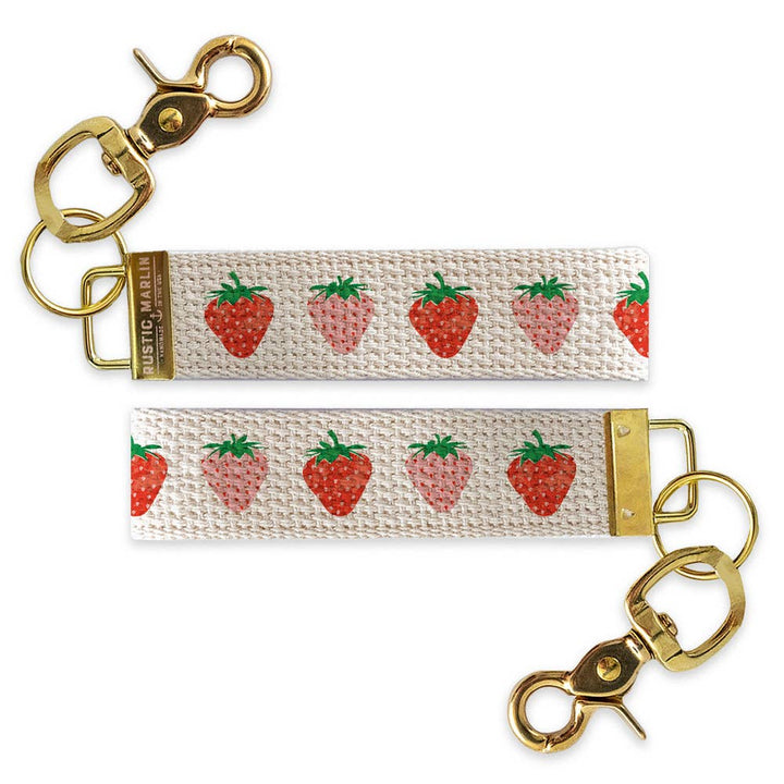 Pink Strawberry Keychain