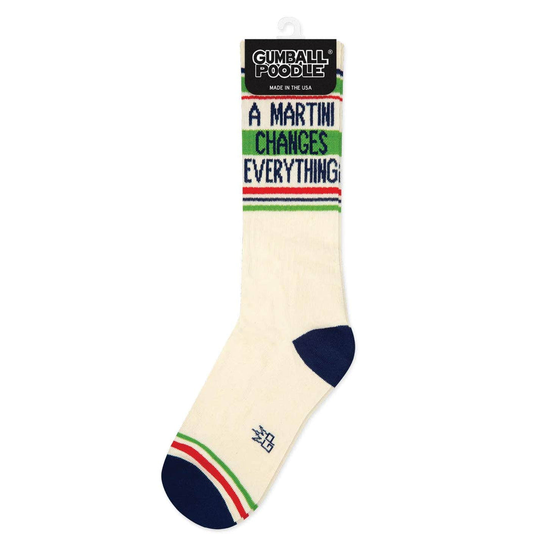 A Martini Changes Everything Premium Cotton Gym Socks A Martini Changes Everything Socks | Gumball Poodle Socks