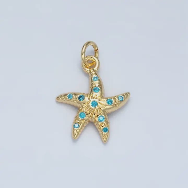 Starfish Blue Pave Charm