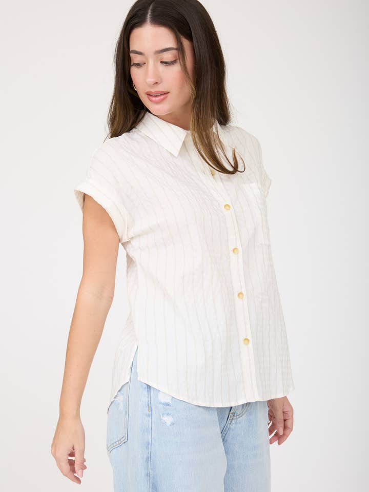 Breezy Stripe Button Down Shirt