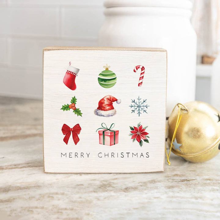 Merry Christmas Wood Icons Block Sign Merry Christmas Wood Icons Block Sign Home
