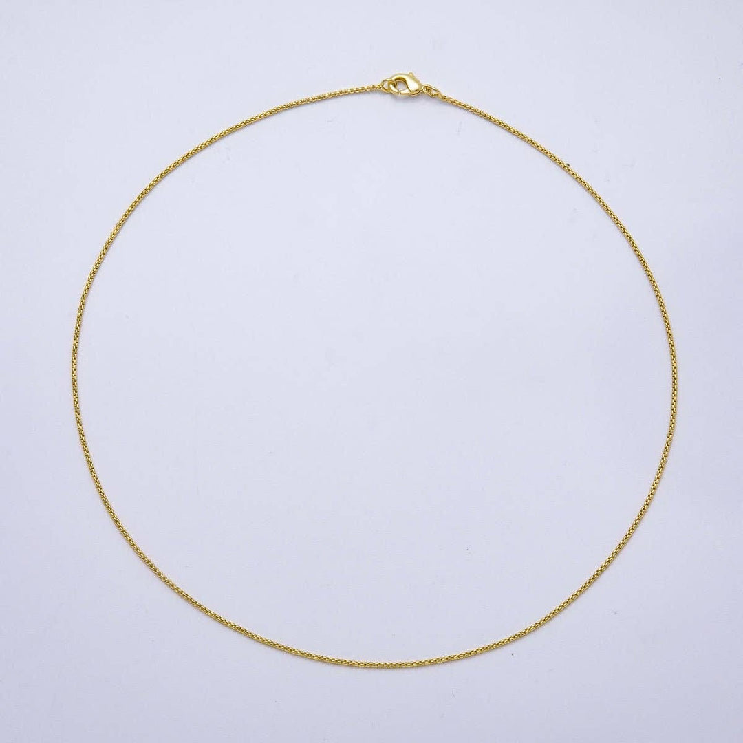 Build Your Own Pendant Necklace - 18kt Gold Plated 1mm Dainty Box Chain