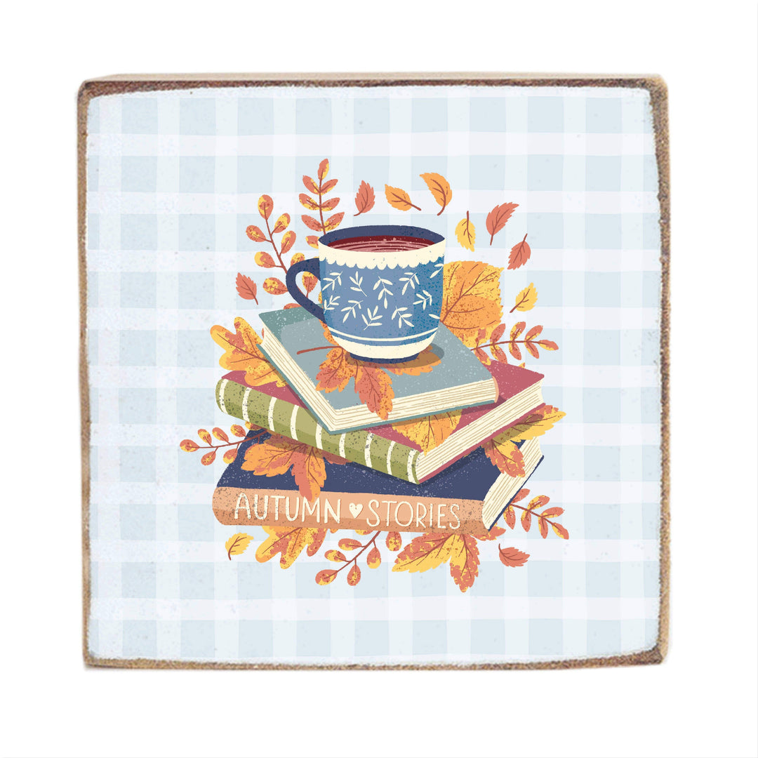 Autumn Stories Wood Block Sign