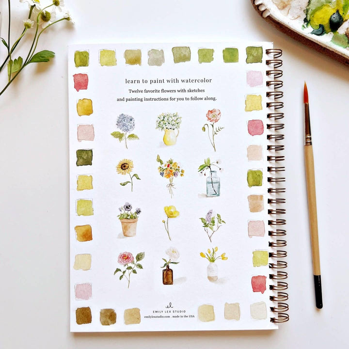 Emily Lex Studio Watercolor Flowers Workbook