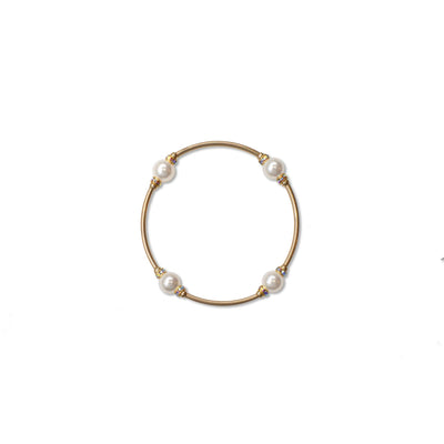 Blessing Crystal Pearl 8mm Gold Filled Bracelet