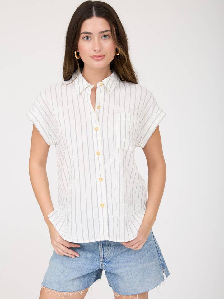 Breezy Stripe Button Down Shirt