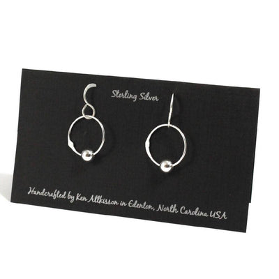 Sterling Silver Small Circle Bead Earrings