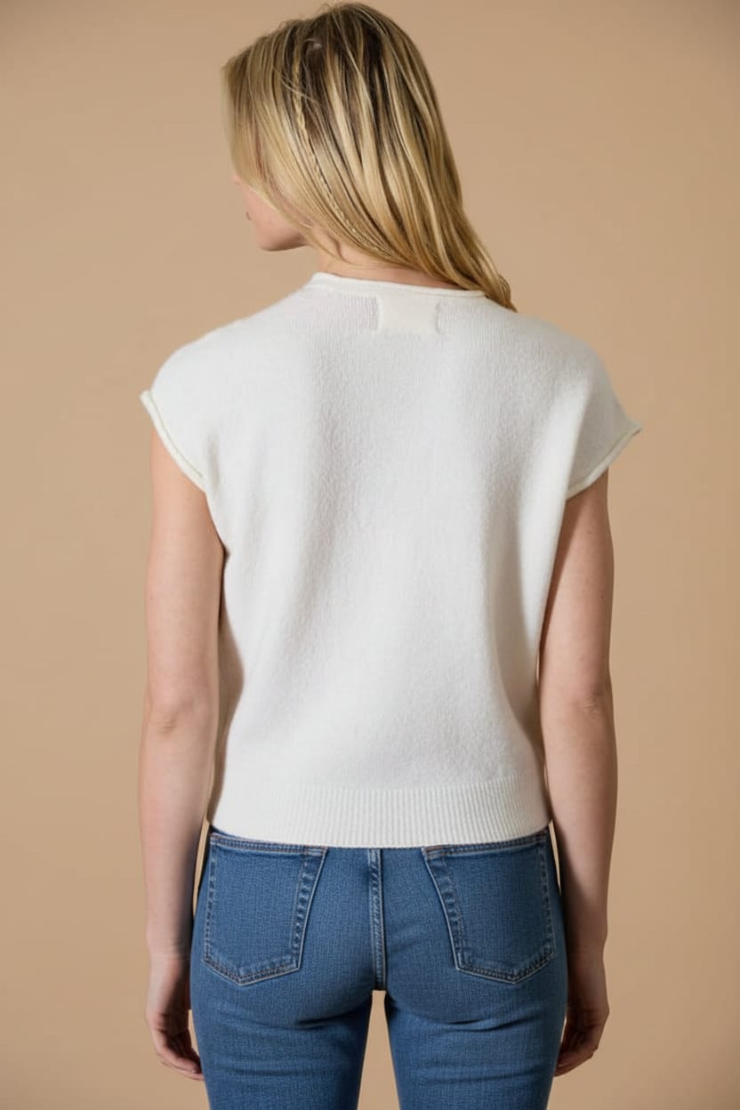 Raw Edge Cap Sleeve Cardigan