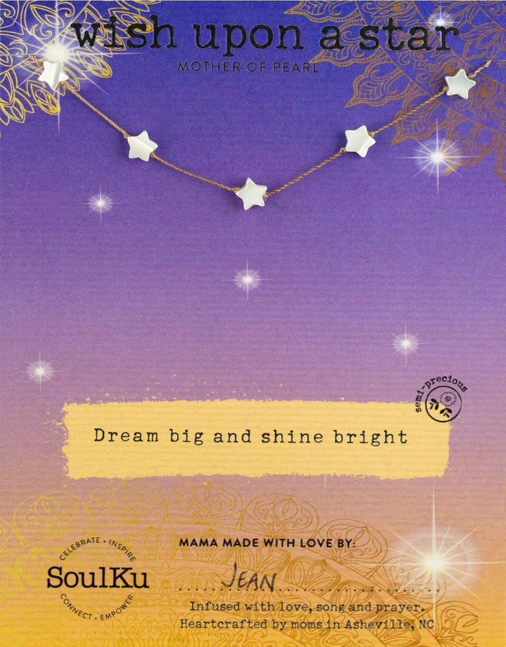 Soulku Mother of Pearl Star Celestial Necklace