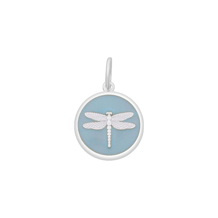 Lola Dragonfly Pendant - Silver Pale Blue