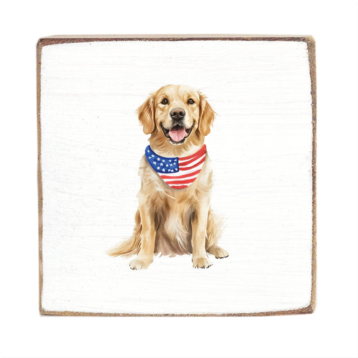 Patriotic Dog Block Sign