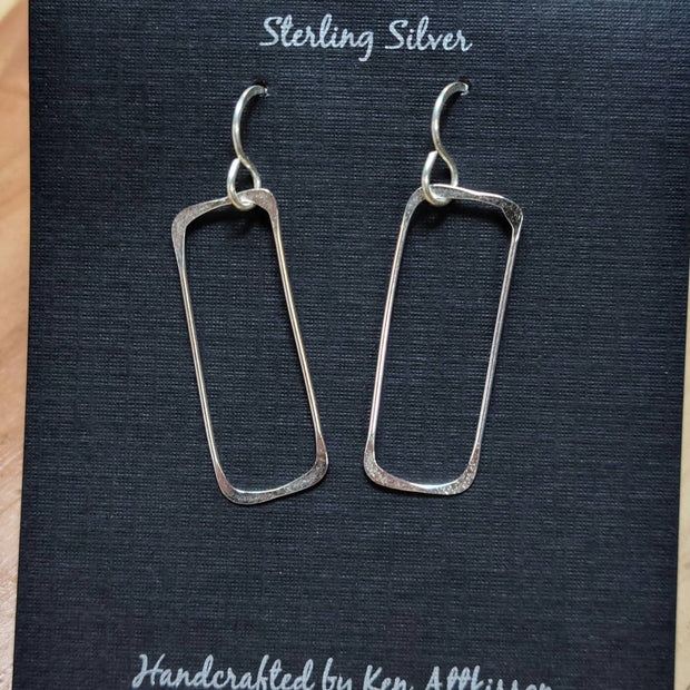 Sterling Silver Rectangle Earrings