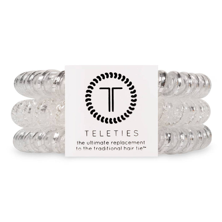 Teleties Small Hair Ties Set TELETIES Small Hair Ties Set | 3-Pack Strong-Grip Ties Silver Slay Accessories