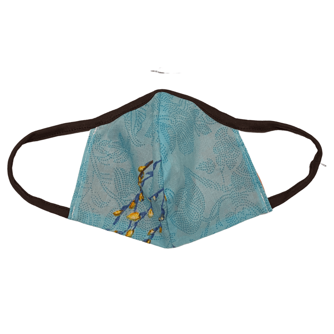 Blue Wildflower Mask w/ Filter Pocket
