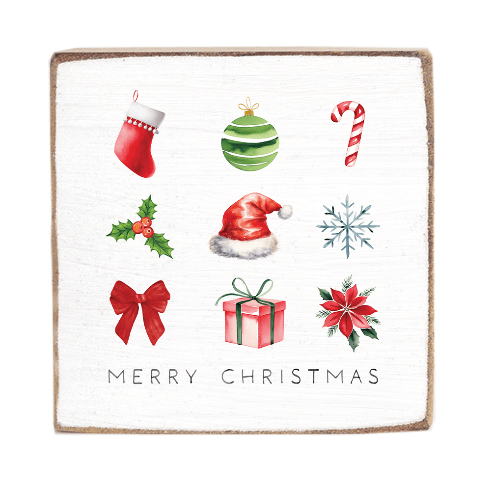 Merry Christmas Wood Icons Block Sign Merry Christmas Wood Icons Block Sign Home