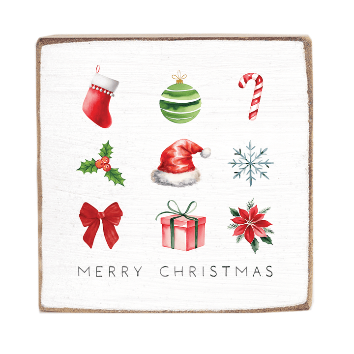 Merry Christmas Wood Icons Block Sign Merry Christmas Wood Icons Block Sign Home