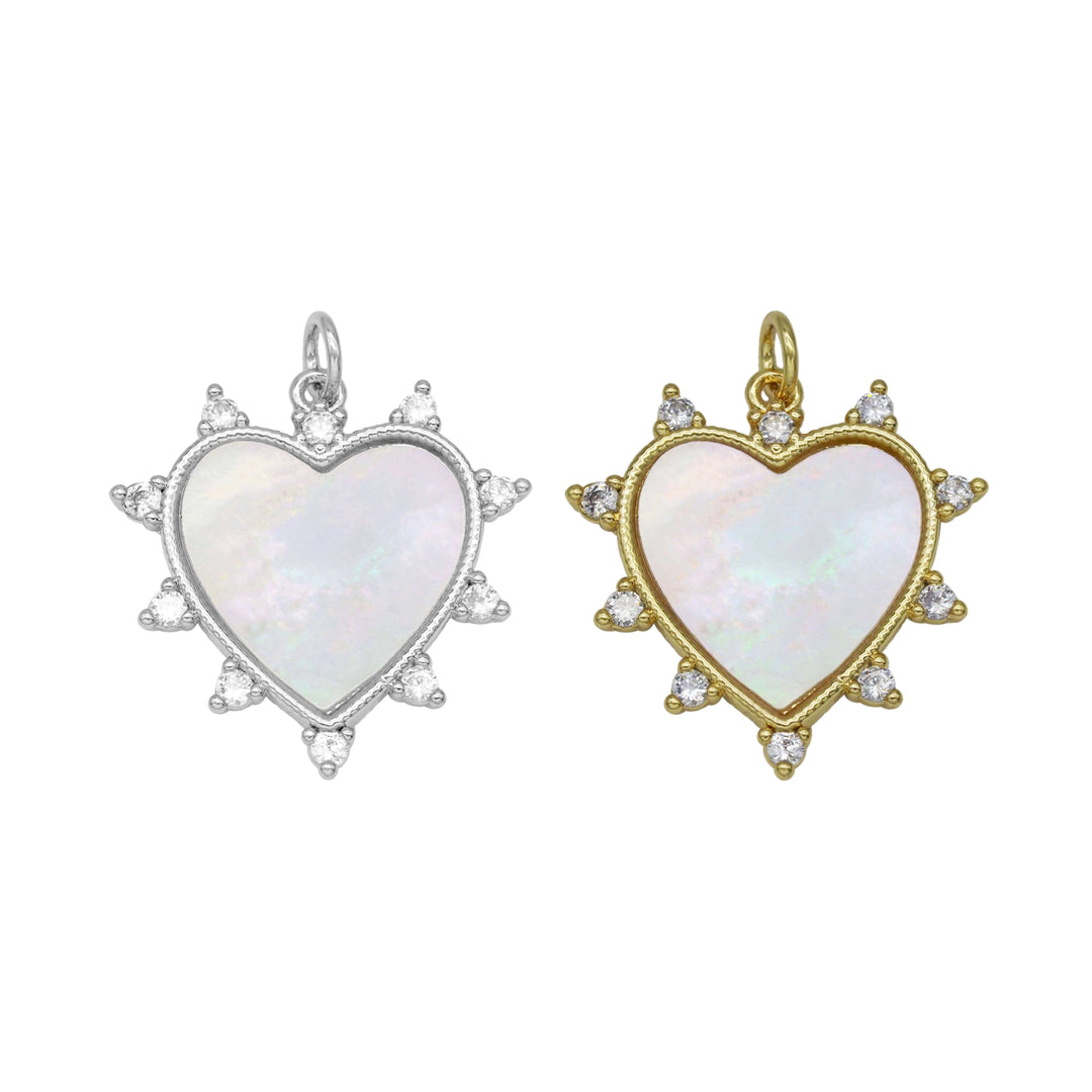 Pearled Spike Heart Pendant Pearled Spike Heart Pendant
