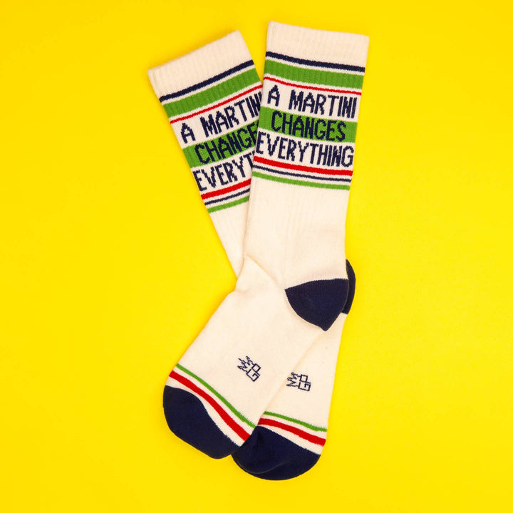 A Martini Changes Everything Premium Cotton Gym Socks A Martini Changes Everything Socks | Gumball Poodle Socks