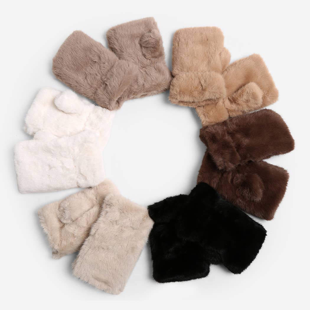 Faux Fur Fingerless Gloves Faux Fur Fingerless Gloves | Cozy Winter Accessories Gloves