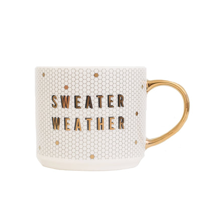 Sweater Weather Gold Tile Mug