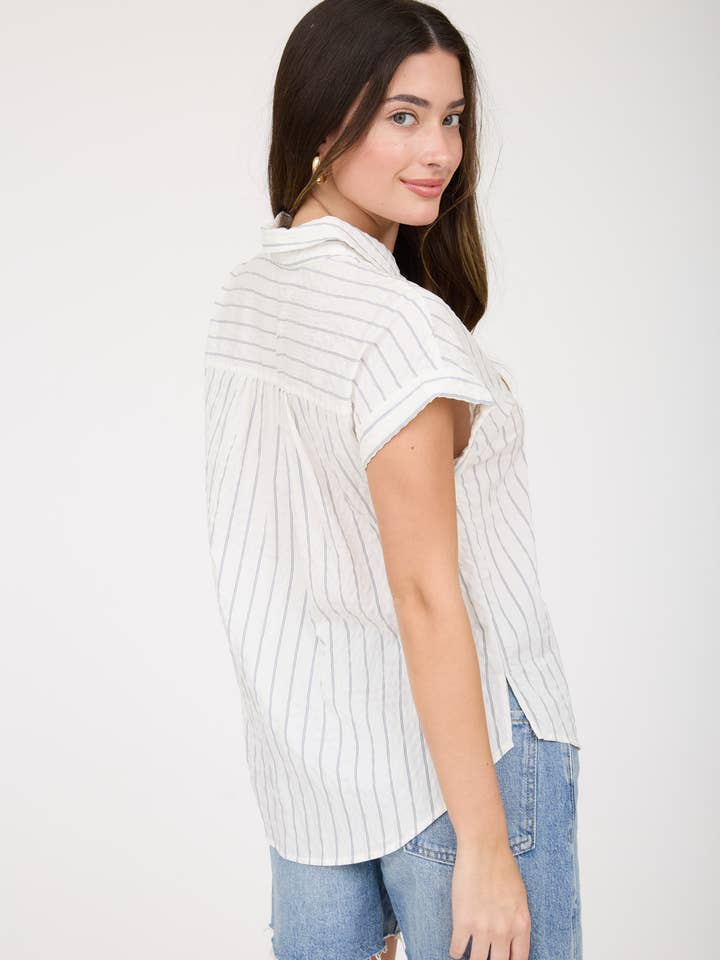 Breezy Stripe Button Down Shirt