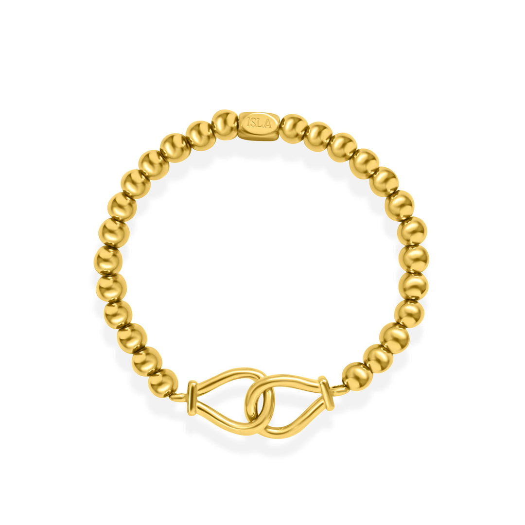 Isla Get Hooked Waterproof Bracelet Isla Get Hooked Waterproof Beaded Stretch Bracelet Gold Bracelet