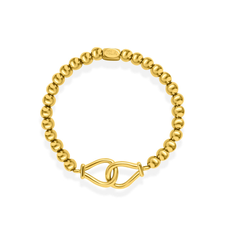 Isla Get Hooked Waterproof Bracelet Isla Get Hooked Waterproof Beaded Stretch Bracelet Gold Bracelet