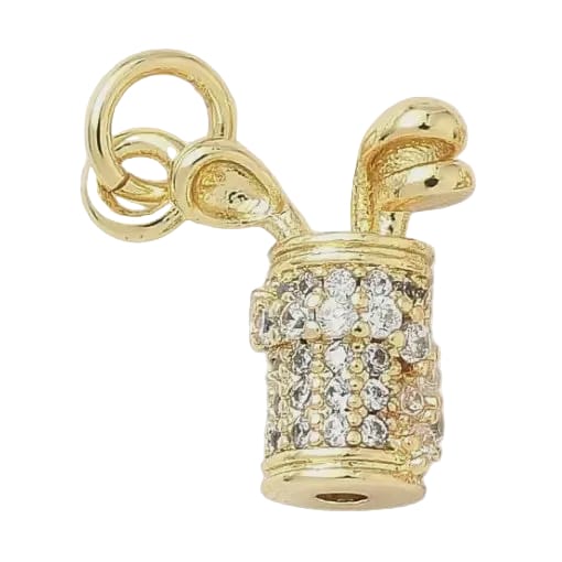 Pavé Golf Bag Gold Charm