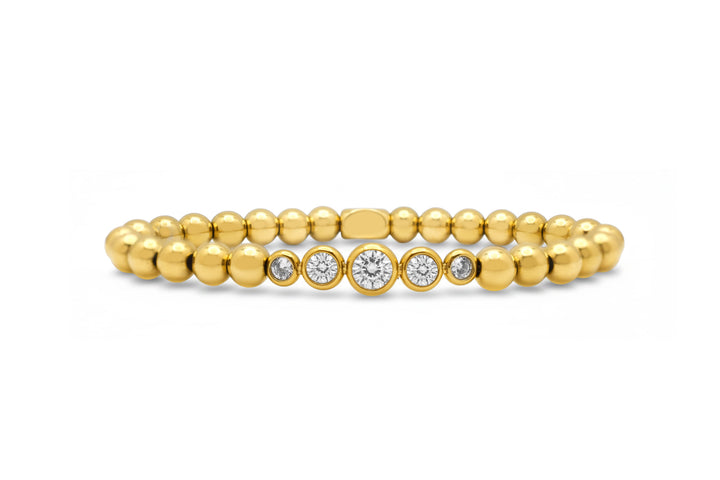 Isla 24/7 Graduated CZ Bezel Waterproof Stretch Bracelet Isla 24/7 Graduated CZ Bezel Waterproof Stretch Bracelet Gold Bracelet