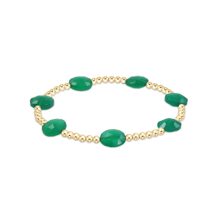 Enewton Extends Admire Gold 3mm Bead Bracelet - Green Onyx