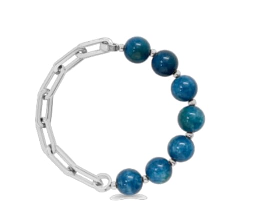 Isla Half &amp; Half Waterproof Bracelet- Turqs &amp; Caicos Isla Half &amp; Half Waterproof Beaded Paperclip Bracelet Silver Bracelet