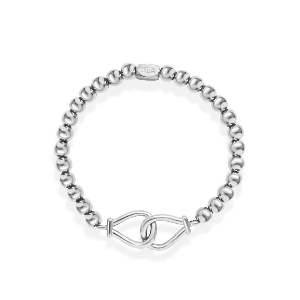 Isla Get Hooked Waterproof Bracelet Isla Get Hooked Waterproof Beaded Stretch Bracelet Silver Bracelet