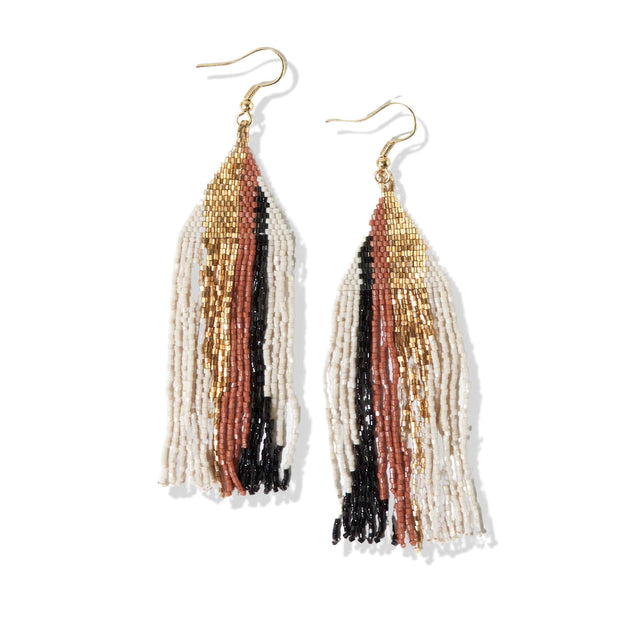 Camielle Abstract Fringe Earrings Mixed Metallic