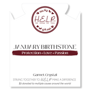 Birthstone Bracelet - January Garnet Charm
