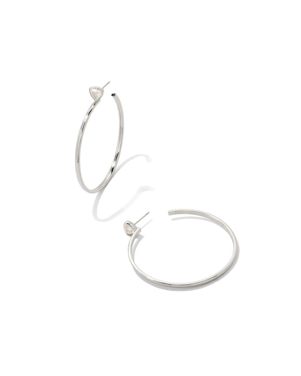Arden Hoop Earrings in White Crystal