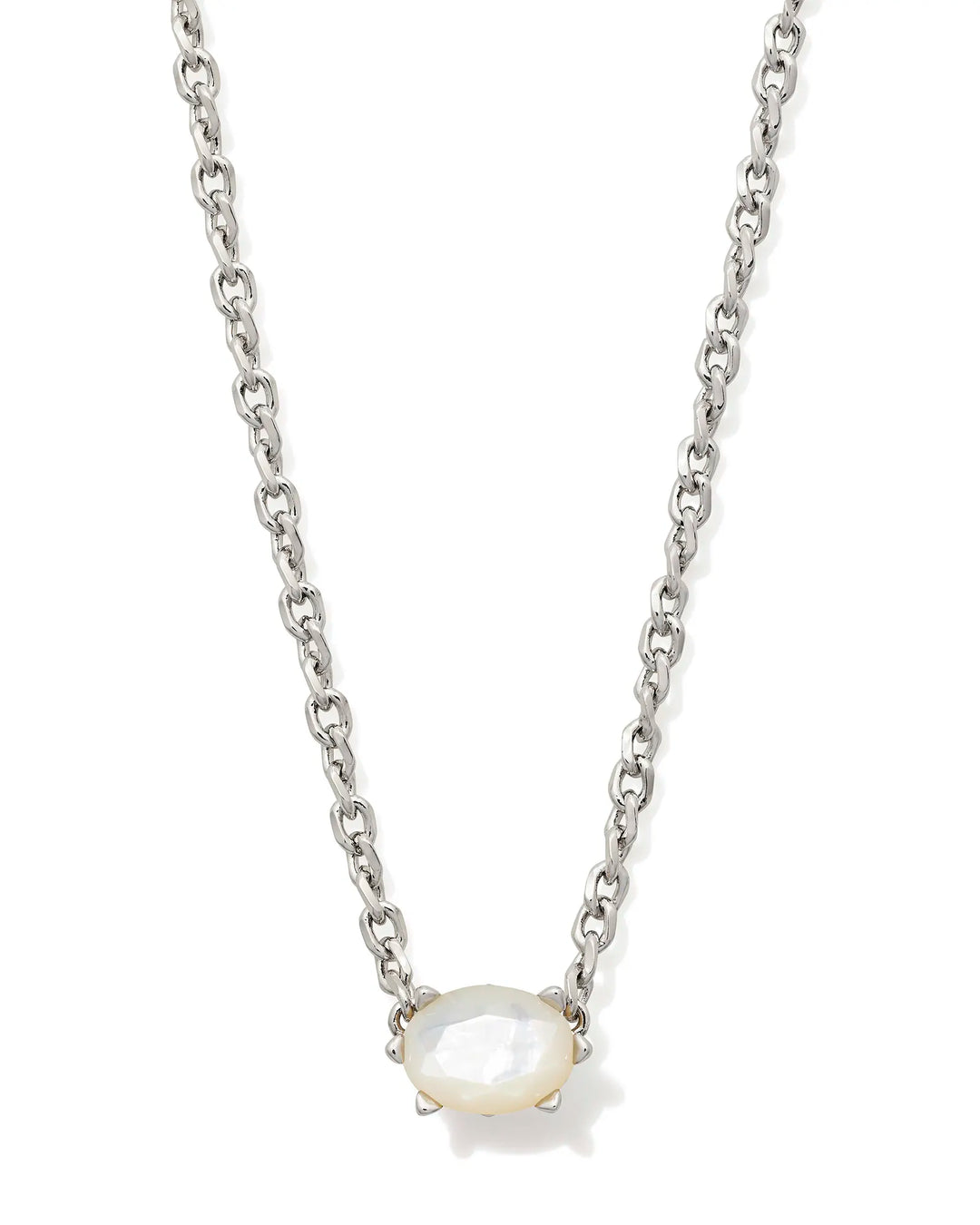 Kendra Scott Cailin Silver Pendant Necklace in Ivory Mother-of