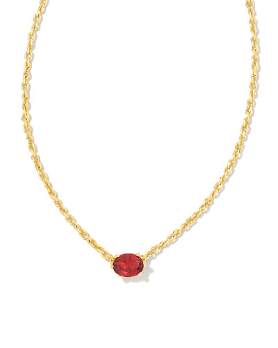 Cailin Gold Pendant Necklace in Burgundy Crystal