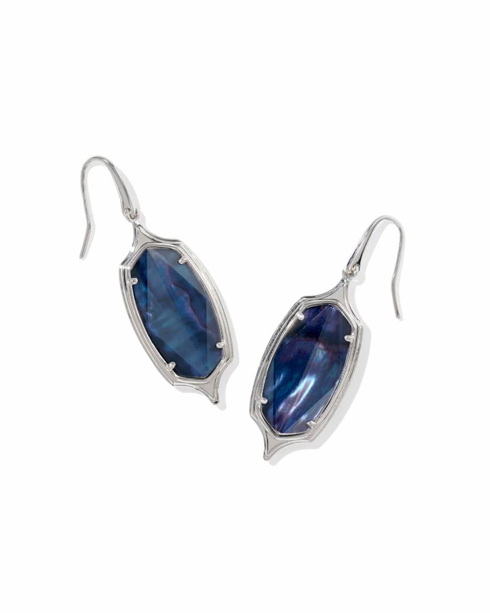 Kendra Scott Dani Stepped Frame Silver Drop Earrings in Dark Indigo Illusion Kendra Scott Dani Stepped Frame Silver Drop Earrings in Dark Indigo Illusion Earrings