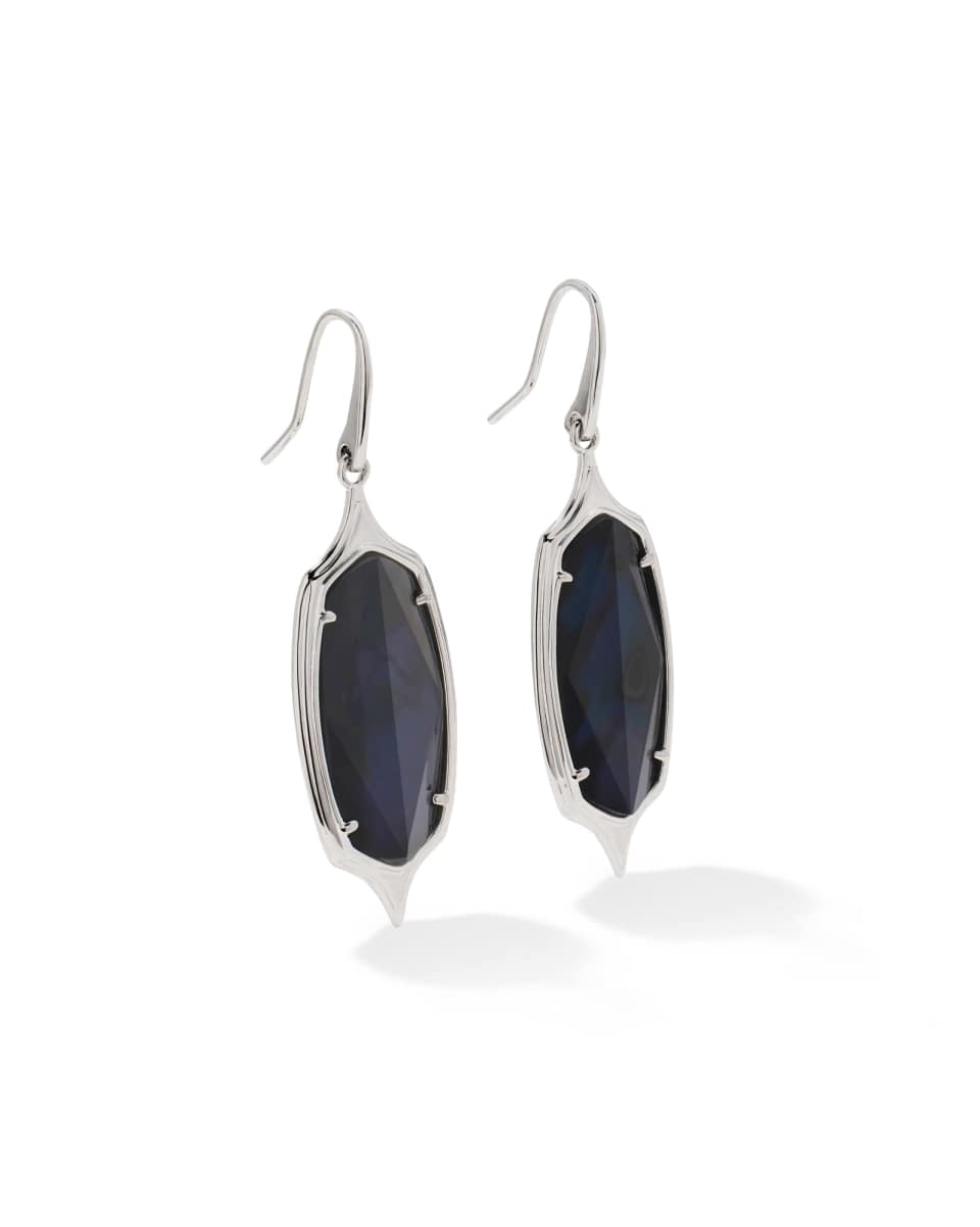Kendra Scott Dani Stepped Frame Silver Drop Earrings in Dark Indigo Illusion Kendra Scott Dani Stepped Frame Silver Drop Earrings in Dark Indigo Illusion Earrings