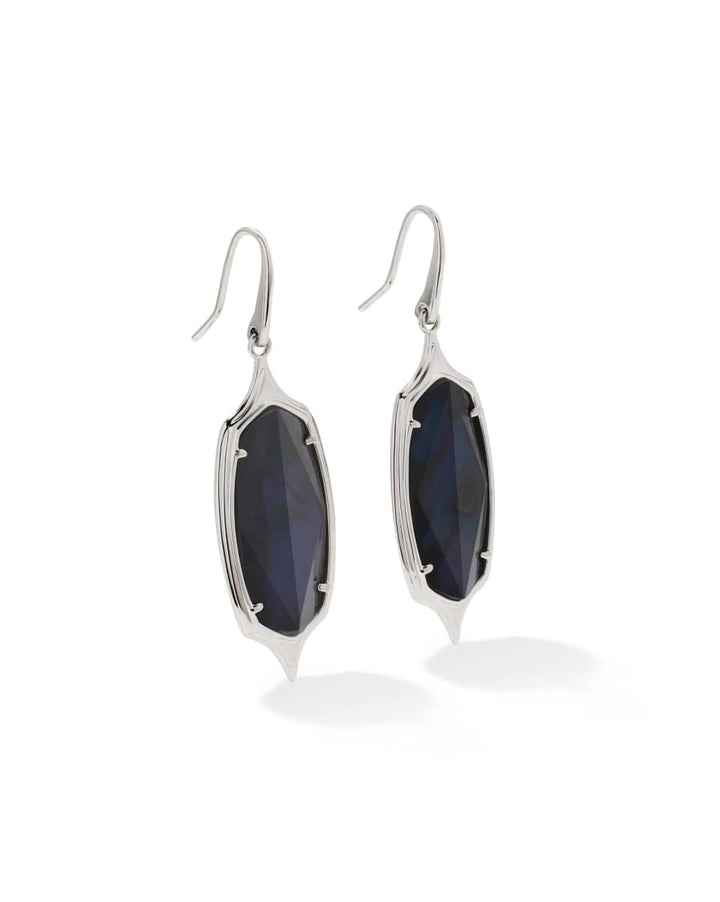 Kendra Scott Dani Stepped Frame Silver Drop Earrings in Dark Indigo Illusion Kendra Scott Dani Stepped Frame Silver Drop Earrings in Dark Indigo Illusion Earrings