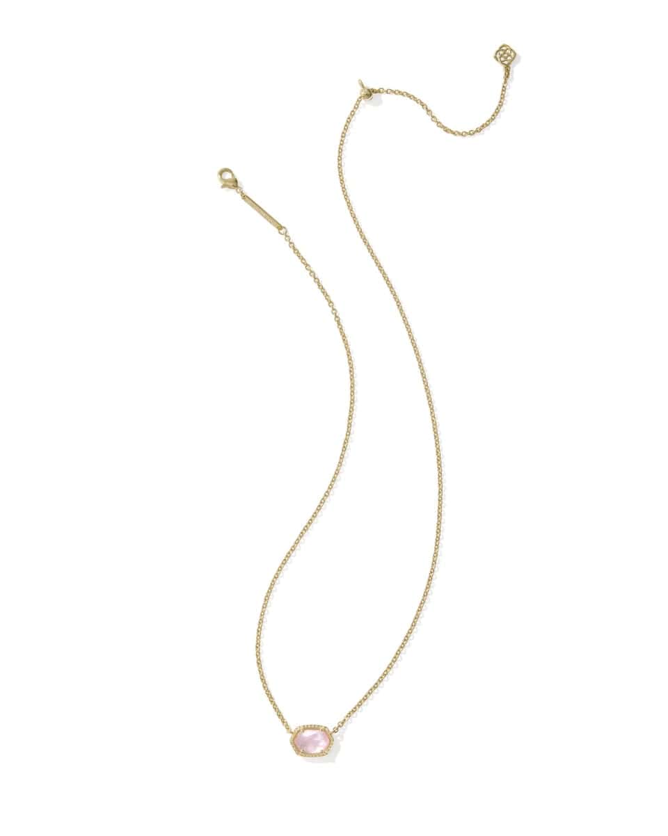 Kendra Scott Daphne Frame Necklace - Gold Light Pink Mother of Pearl