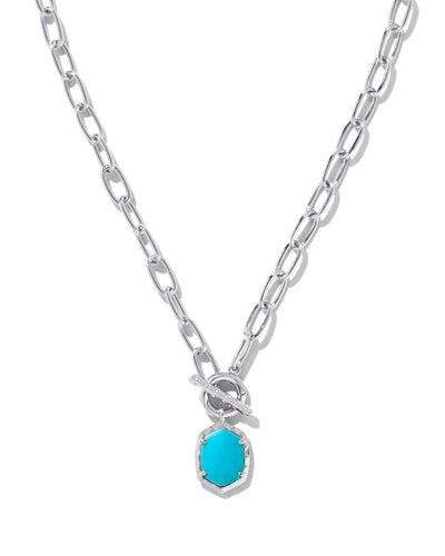 Kendra Scott Daphne Link & Chain Necklace - Silver Turquoise Magnesite