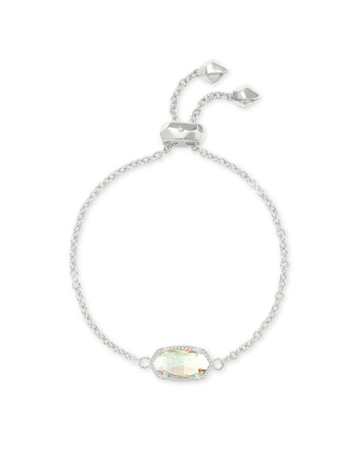 Elaina Silver Adjustable Bracelet in Dichroic Glass
