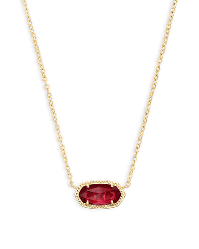 Elisa Gold Pendant Necklace in Clear Berry