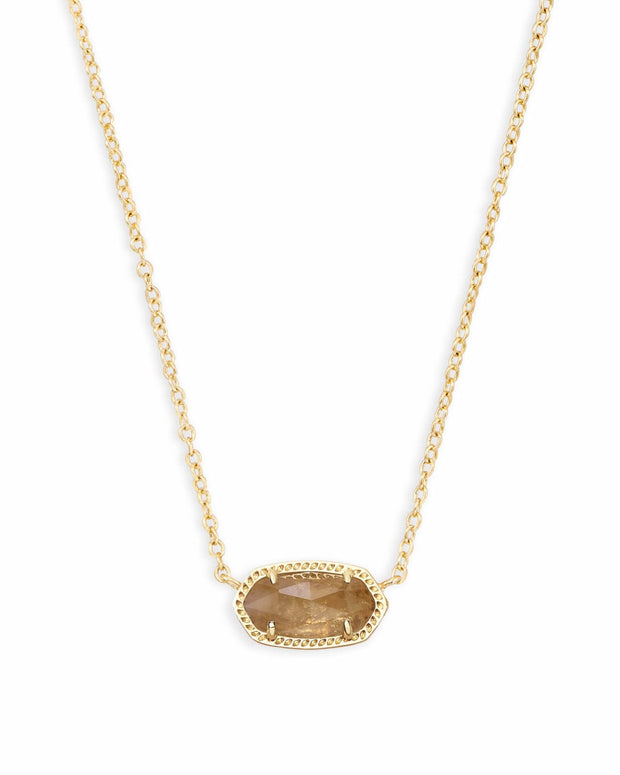 Elisa Gold Pendant Necklace in Orange Citrine Quartz